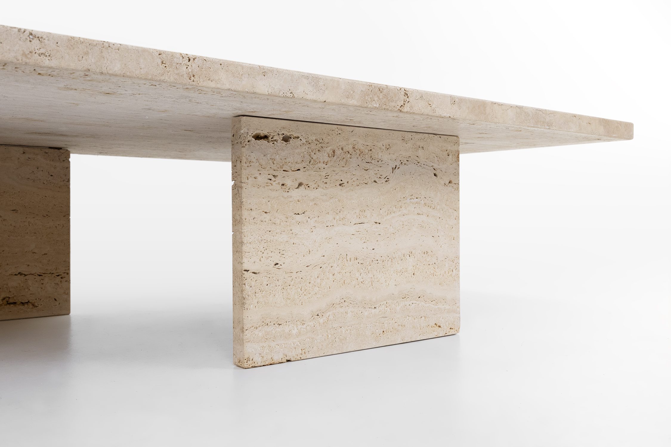 Rectangular large mid century travertine coffee table, France 1960sthumbnail